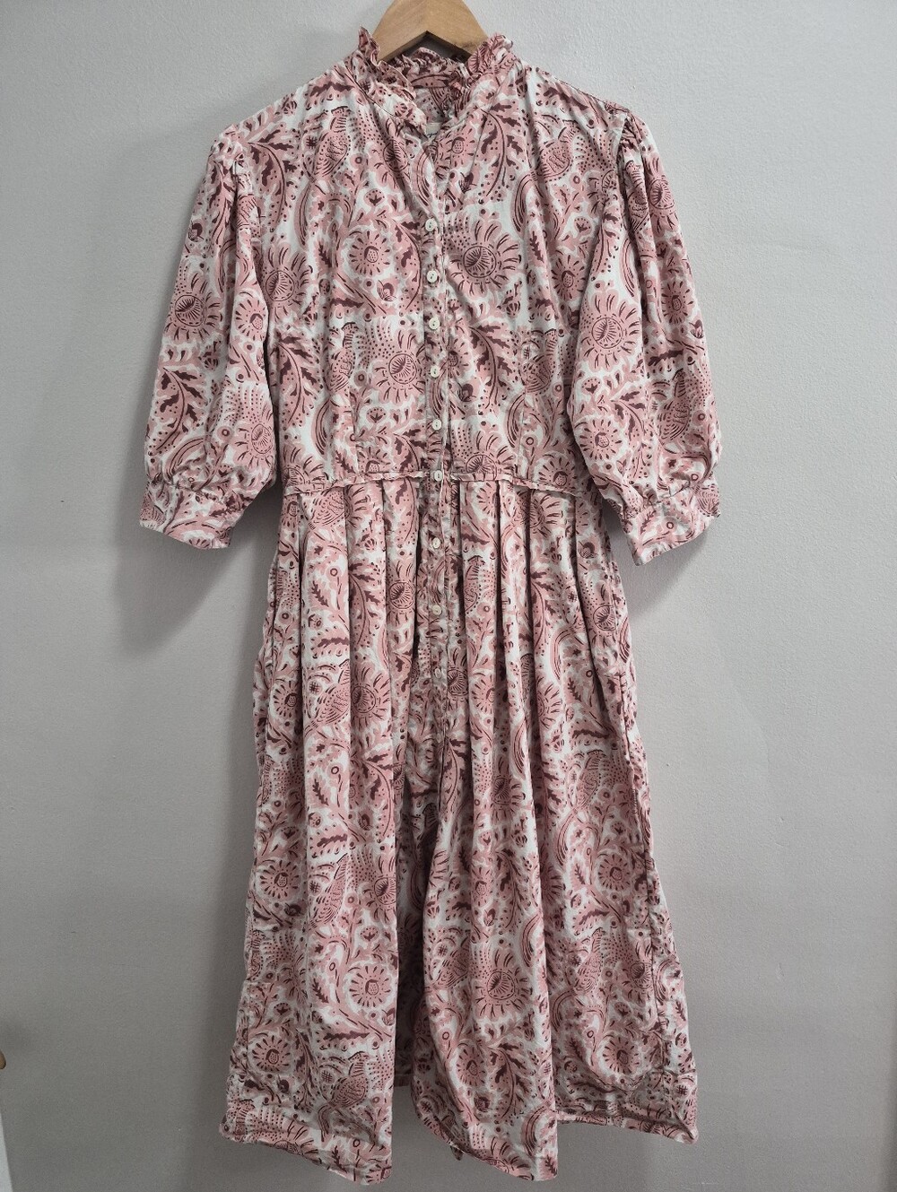 Daydress Dakota Pure Cotton Pheasant Print Midi Dress Size Medium